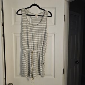Fth Ray Chic Gray Striped Shorts Romper Size L
